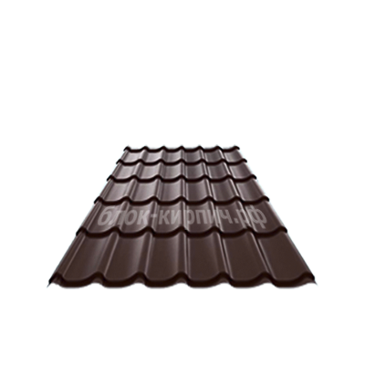 Металлочерепица СуперМонтеррей 0.5мм Корундум50 RAL 8017 шоколадно-коричневый Stynergy