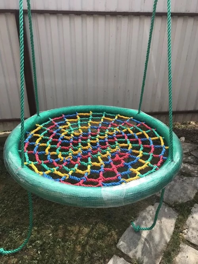 Качели гнездо 100 см толстый обод + толстая сеть