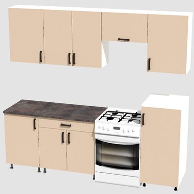 Кухня Эконом 1,8 метра с полуколонкой (1300х500) Цвет: Фон бежевый/Фон бежевый