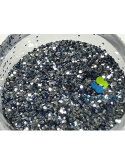 Полиэстровый глиттер блёстки Голубой Лёд 0,4 мм