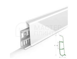 Плинтус ПВХ Идеал Деконика 70 мм. Белый глянцевый 001-G