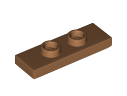 Plate, Modified 1 x 3 with 2 Studs Double Jumper, Medium Nougat (34103 / 6292145)