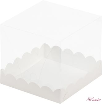 Коробка Белая с прозрачным куполом 15*15*14см