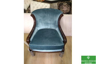 Перетяжка кресла бархат.☎ 