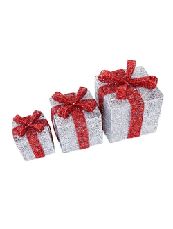 Набор декоративных подарков с подсветкой (СЕРЕБРО)  1 набор