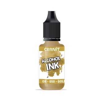 алкогольные чернила Cernit alcohol ink, цвет-gold 050 (золото), объем-20 мл