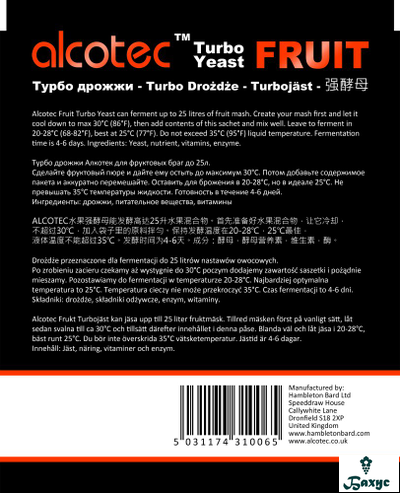 Турбо Дрожжи Alcotec Fruit