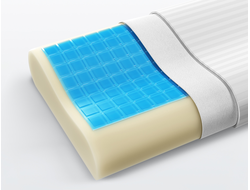 Ортопедическая подушка «Memory Fresh» 60х40х13см с охлаждающим гелем «Aquagel» сатин
