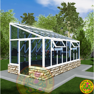 Базовая комплектация теплицы из стекла и алюминия МОНИКА размером 5000 x 2500 мм