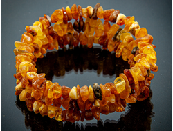 Браслет лечебный из необработанного янтаря, тройной , безразмерный