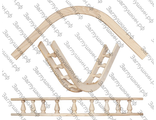 Балюстрада R 150 из берёзы с балясиной 40 мм. Высота изделия 56 мм.