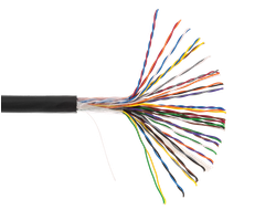 Кабель U/UTP 25 пар, Кат.5 (Класс D), 100МГц, одножильный, BC (чистая медь), внешний, PE до -40C, черный, 305м
