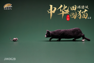Черный кот с мышкой - Коллекционная ФИГУРКА 1/6 scale Felis catus 2.0 (JXK062B) - JXK