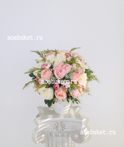 Композиция из искусственных цветов-Афелия Восторг № С003/Купить в Москве и СПБ на сайте АОАБУКЕТ.ру