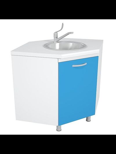 Тумба медицинская металлическая угловая на опорах ТМД-1.0