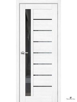 Дверь межкомнатная Эко Браво-27 Snow Melinga/зеркало