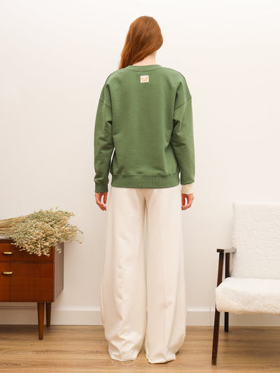 ЖЕНСКИЙ СВИТШОТ "НАСТРОЕНИЕ ОЛИВА"