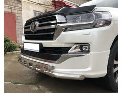 Защита переднего бампера с перемычками d60/60 для Toyota Land Cruiser 200 Executive Lounge (2018-...)