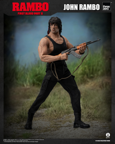 Джон Рэмбо в черном (Сильвестр Сталлоне)  - Коллекционная ФИГУРКА 1/6 scale John Rambo 2.0 (3Z03280W0) - Threezero