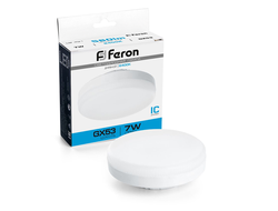 Лампа светодиодная Feron GX53 7W(560lm) 6400K 6K 24x75 матовая LB-451 25866