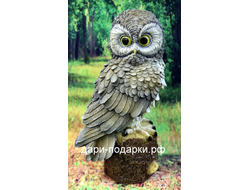 СОВА на пне - символ мудрости и знаний  33*20см    1,4кг    полистоун Россия 1676/012037-1