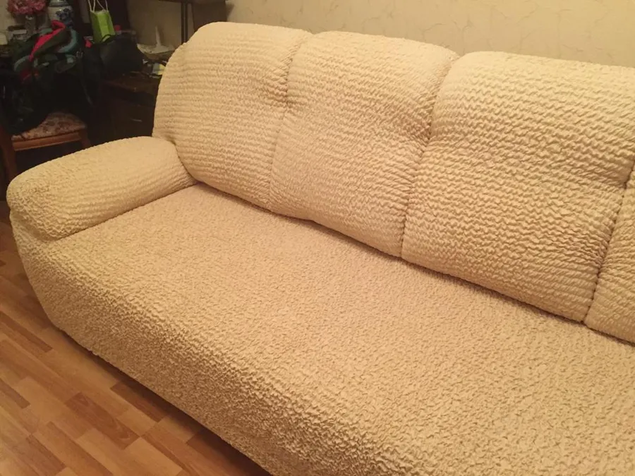 ЧЕХОЛ НА 4ХМ ДИВАН МИКРОФИБРА ВАНИЛЬ