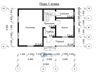 ДЖ-15 ГАБАРИТНЫЕ РАЗМЕРЫ: (9Х6М) 2 ЭТАЖА, ОБЩАЯ ПЛОЩАДЬ: 108М²