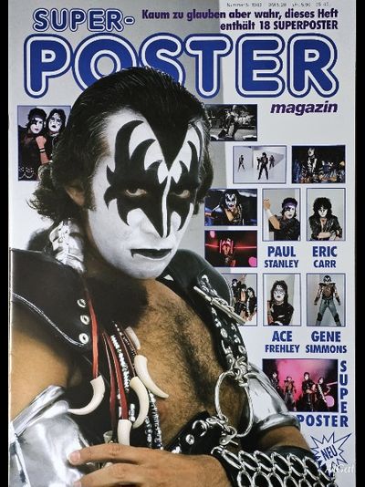 Kiss Super Poster Magazine Ace Frehley, Paul Stanley, Peter Criss, Gene Simmons Inside