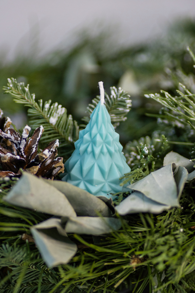 Свеча "Ёлка хрусталь" Бирюза