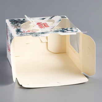 Коробка для бенто торта с окном «Загадай желание», 15,5×15,5×10 см