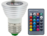 Светодиодная, led, RGB, лампа, цоколь E27, патрон, светит, лет, ргб, лампочка, диодная, lamp, цвета