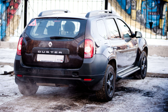 Защита порогов с алюм. площадкой 51мм «Эстонец» (ППК) RENAULT Duster 2012-20/ NISSAN Terrano 2014-. Арт. RDU330303