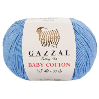 Голубой арт.3423 Baby cotton 50 гр 165 м 50% хлопок 50% акрил