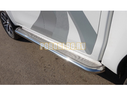 Пороги с площадкой (нерж. лист) d60,3 мм ТСС для JAC T9 2023-