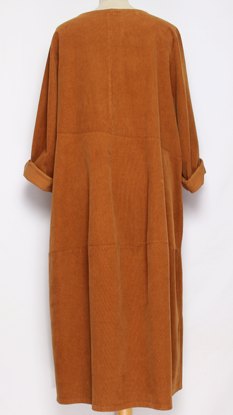 Платье  Бохо "Вельвет-тюльпан плотное1" горчица до р.54