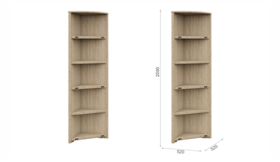 Стеллаж угловой Валенсия 520, сонома