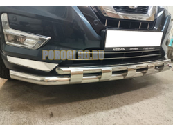 Защита переднего бампера двойная с перемычками d60/42 для Nissan X-trail T32 (2018-)