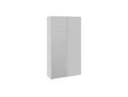 Шкаф-купе 2-х дверный «Траст» 1200 Белый снег, Зеркало/Стекло Белый глянец