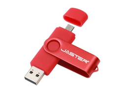 USB ФЛЕШКА НА 30 ГБ КРАСНАЯ С OTG