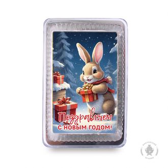 Зайка с подарками «Поздравляем С Новым годом», 140 грамм