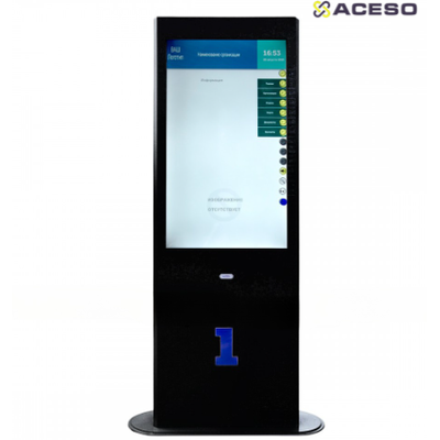 Терминал информационный «Tactile-VERT-1(43)V», тактильно-сенсорный, со стандартным ПО, с индукционной системой, с ИБП, М1