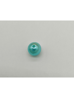 Пластиковые бусины под жемчуг 14 мм, цвет морской голубой