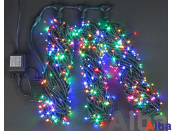 Спайдер 3 Нити по 20 м, IP 54 , мерцание, Светодиодная гирлянда Мульти