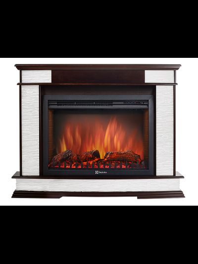 Портал Firelight Scala 30 камень сланец скалистый белый, шпон тёмный дуб