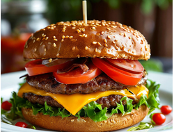 Двойной Чизбургер с куриной котлетой