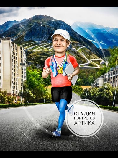 Портрет в Стиле Шарж 1 Человек