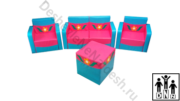 Детская игровая мебель Аленький цветочек голубой-розовый