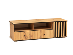 Гостиная ЛИБЕРТИ - Тумба под ТВ 51.06 (опора 20мм) Дуб Вотан/Черный