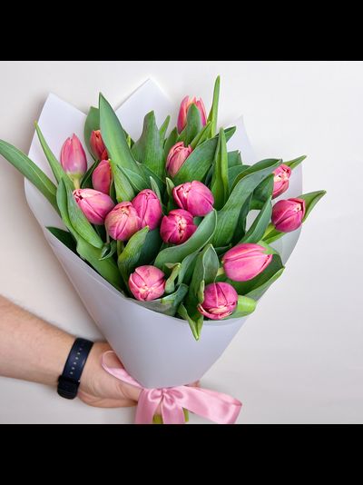 Букет пионовидных тюльпанов 15 шт Columbus