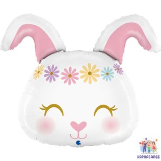 Кролик хиппи 65 см ( шар+ гелий+ лента)